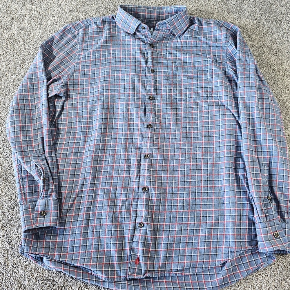 Johnnie-O Button Down Shirt Mens Large Blue Plaid JMWL4660 Wake Long Sleeve